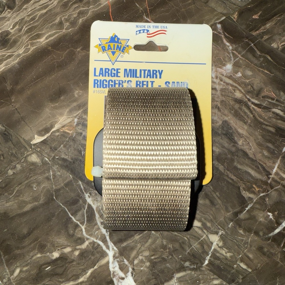 Raine Large Military Rigger's Belt Sand 35–39" BDU Nylon Made USA New
